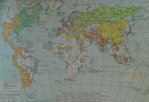 Карта мира в середине XVIII в.