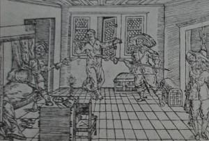 Убийство Валленштейна в Эгере 25 февраля 1634 г. Гравюра на дереве второй половины XVII в.