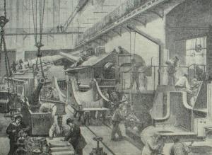 Сборка пушек на заводе Круппа. Гравюра 1890 г.