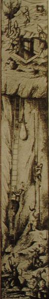 Горнорабочие. Фрагмент росписи Пржибрамского собора. 1583 г. (Прорисовка).