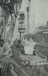 Строительство линейного корабля на верфи в Гамбурге. Фотография. 1908 г.