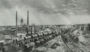 Нефтеочистительный завод французского общества "Креди Минье". Фотография. 1925 год.